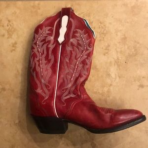 Red Genuine Leather Boots